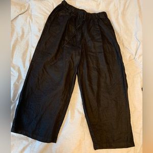 Muni Black Linen Pants Medium